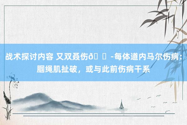 战术探讨内容 又双叒伤😭每体道内马尔伤病：腘绳肌扯破，或与此前伤病干系