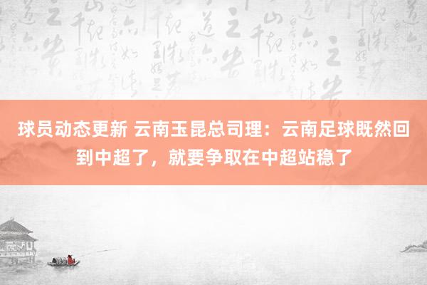 球员动态更新 云南玉昆总司理：云南足球既然回到中超了，就要争取在中超站稳了