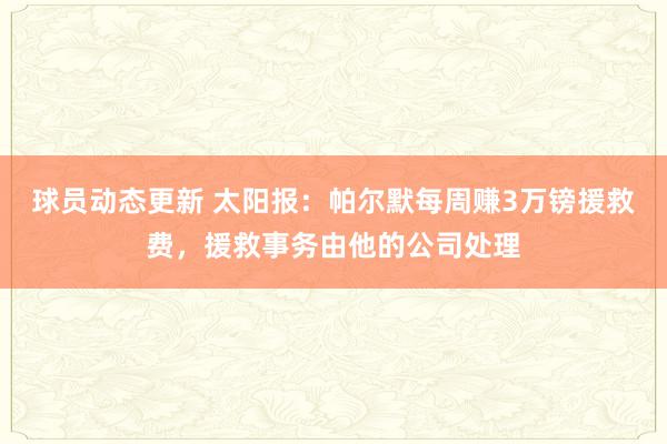 球员动态更新 太阳报：帕尔默每周赚3万镑援救费，援救事务由他的公司处理