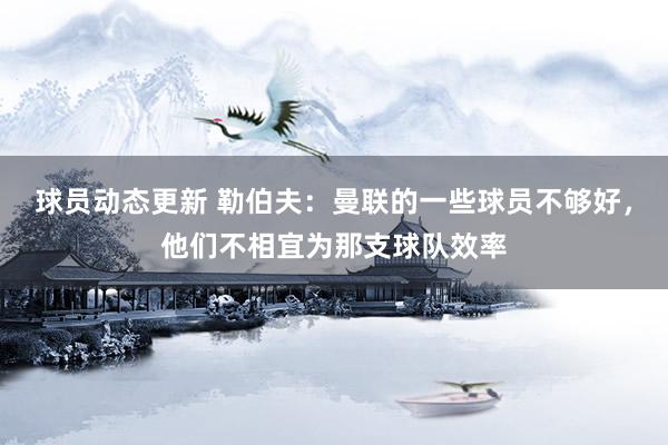 球员动态更新 勒伯夫：曼联的一些球员不够好，他们不相宜为那支球队效率