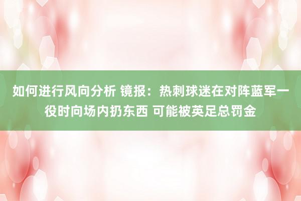 如何进行风向分析 镜报：热刺球迷在对阵蓝军一役时向场内扔东西 可能被英足总罚金