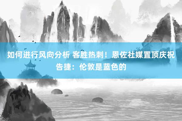 如何进行风向分析 客胜热刺！恩佐社媒置顶庆祝告捷：伦敦是蓝色的