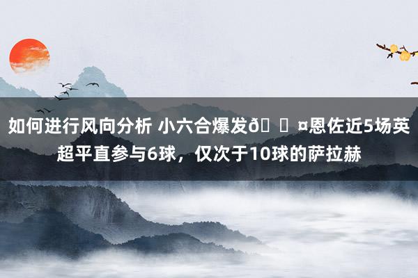 如何进行风向分析 小六合爆发😤恩佐近5场英超平直参与6球，仅次于10球的萨拉赫