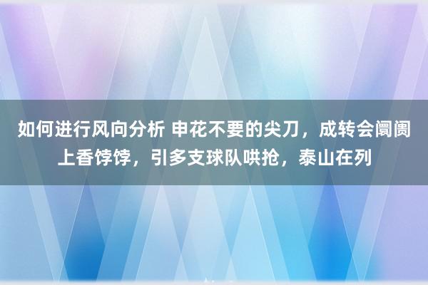 如何进行风向分析 申花不要的尖刀，成转会阛阓上香饽饽，引多支球队哄抢，泰山在列