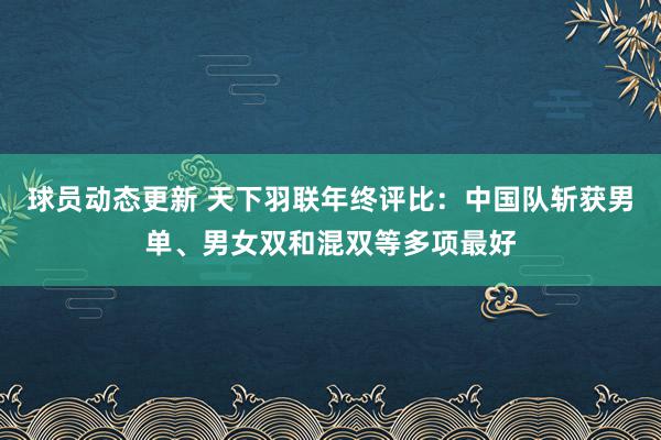 球员动态更新 天下羽联年终评比：中国队斩获男单、男女双和混双等多项最好